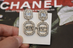Chanel CC Logo Dro Earrings