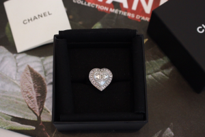 Chanel Crystal CC Heart Rings