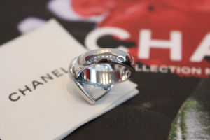 Chanel Crystal CC Heart Rings