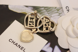 Chanel Crystal CC Multi Heart Brooch
