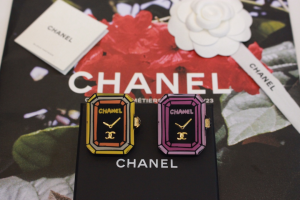 Chanel First Clock Brooch Purple