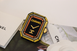 Chanel First Clock Brooch Yellow