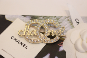 Chanel Monogram CC Logo Pearl Brooch