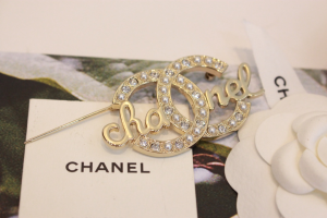 Chanel Monogram CC Logo Pearl Brooch
