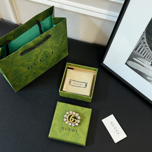 Gucci Double G Crystal Brooch