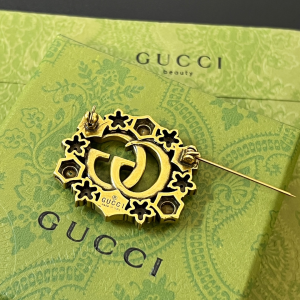 Gucci Double G Crystal Brooch