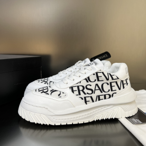 Versace Odissea Sneaker Denim White Fabric and Leather Versace Odissea Sneaker Denim White Fabric and Leather