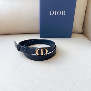 Dior Bobby 20MM Black Leather Belt