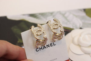 Chanel Crystals CC Logo Earrings