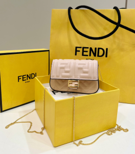 Fendi Nano Baguette Charm Pink Nappa Leather 0136F Fendi Nano Baguette Charm Pink Nappa Leather 0136F