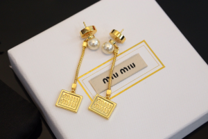 Miu Miu Gold Drop Earrings