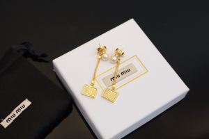 Miu Miu Gold Drop Earrings