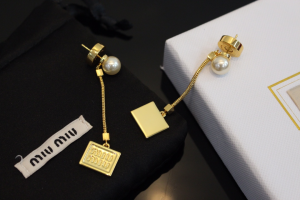 Miu Miu Gold Drop Earrings
