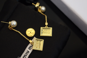 Miu Miu Gold Drop Earrings