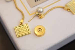 Miu Miu Gold Drop Earrings