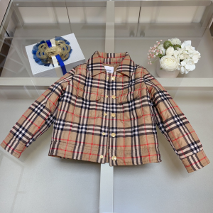 Burberry Kids Vintage Check Pattern Quilted Puffer Jacket Brown Burberry Kids Vintage Check Pattern Quilted Puffer Jacket Brown
