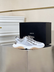 Amiri Boner Runner White Leather and Mesh Low Top Trainers Sneakers Amiri Boner Runner White Leather and Mesh Low Top Trainers Sneakers