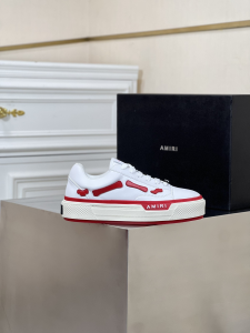Amiri Skel Boner White Red Leather Low Top Trainers Sneakers Amiri Skel Boner White Red Leather Low Top Trainers Sneakers