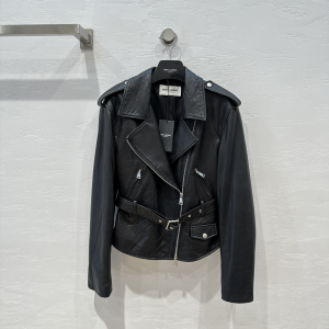 Saint Laurent Black Leather Biker Jacket Saint Laurent Black Leather Biker Jacket