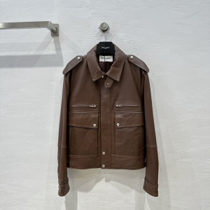 Saint Laurent Oversized Brown Leather Jacket Saint Laurent Oversized Brown Leather Jacket