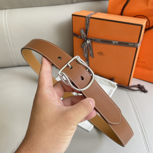 Hermes Salto Brown Leather Belt 35MM
