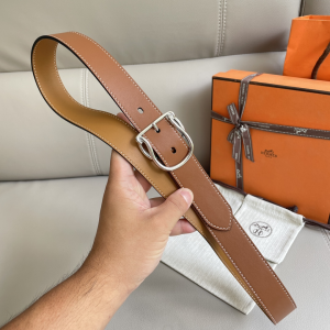 Hermes Salto Brown Leather Belt 35MM
