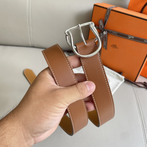 Hermes Salto Brown Leather Belt 35MM