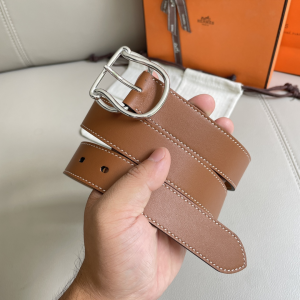 Hermes Salto Brown Leather Belt 35MM