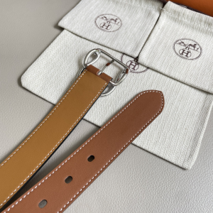 Hermes Salto Brown Leather Belt 35MM