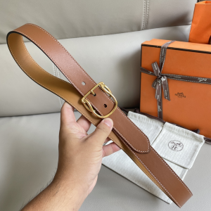 Hermes Salto Brown Leather Belt 35MM