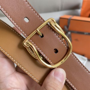 Hermes Salto Brown Leather Belt 35MM