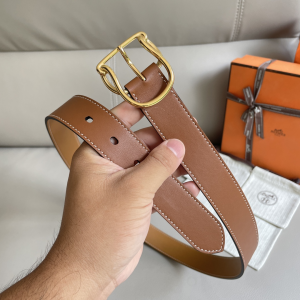 Hermes Salto Brown Leather Belt 35MM