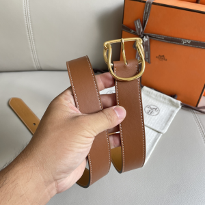 Hermes Salto Brown Leather Belt 35MM