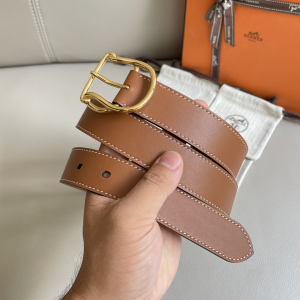 Hermes Salto Brown Leather Belt 35MM