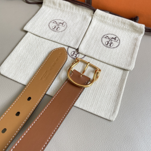 Hermes Salto Brown Leather Belt 35MM