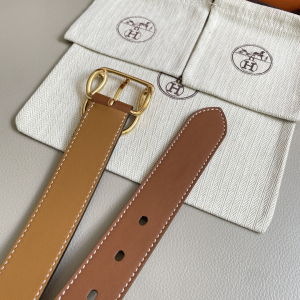 Hermes Salto Brown Leather Belt 35MM