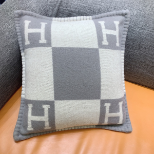 Hermes Avalon Pillow Gray White Cashmere Wool Hermes Avalon Pillow Gray White Cashmere Wool