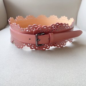 ALAIA Bustier Laser Cut Openwork Small Pink Leather Vienne Corset Belt 70MM ALAIA Bustier Laser Cut Openwork Small Pink Leather Vienne Corset Belt 70MM