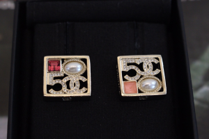 Chanel Square Multi Charm Earrings