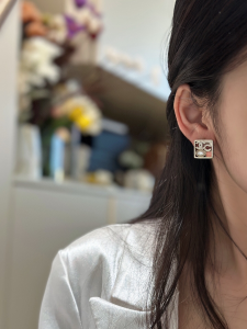 Chanel Square Multi Charm Earrings