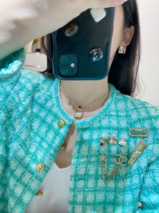 Chanel Square Multi Charm Earrings