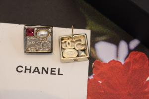 Chanel Square Multi Charm Earrings