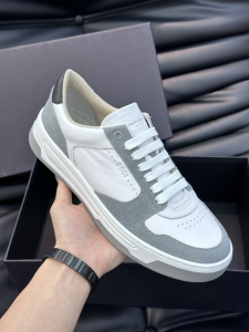Boss Panelled Logo Print White Leather and Gray Suede Sneakers Boss Panelled Logo Print White Leather and Gray Suede Sneakers