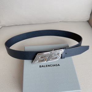 Balenciaga Moto BB Logo Black Calfskin Leather Belt 34MM Balenciaga Moto BB Logo Black Calfskin Leather Belt 34MM