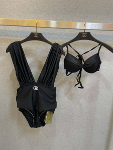 Gucci Black Half Neck One Piece Swimsuit