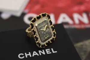 Chanel Watch Rings Gold Black