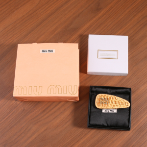 Miu Miu Raffia Hair Clip Natural