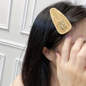 Miu Miu Raffia Hair Clip Natural
