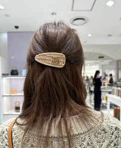 Miu Miu Raffia Hair Clip Natural