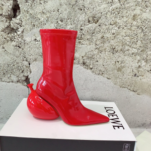 Loewe Red Calf Leather Ankle Boot